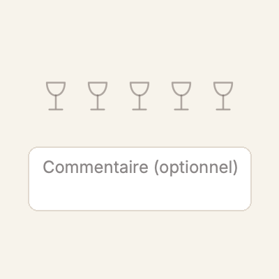 Outil d'évaluation avec verres et commentaire